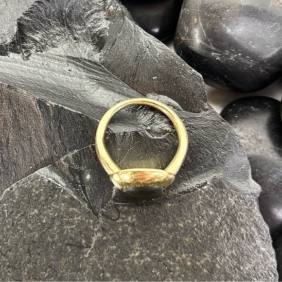 NAVA ZAHAVI 24k & 18k Gold & Brownish Green Tourmaline Ring Size 7 - Picture 3 of 6